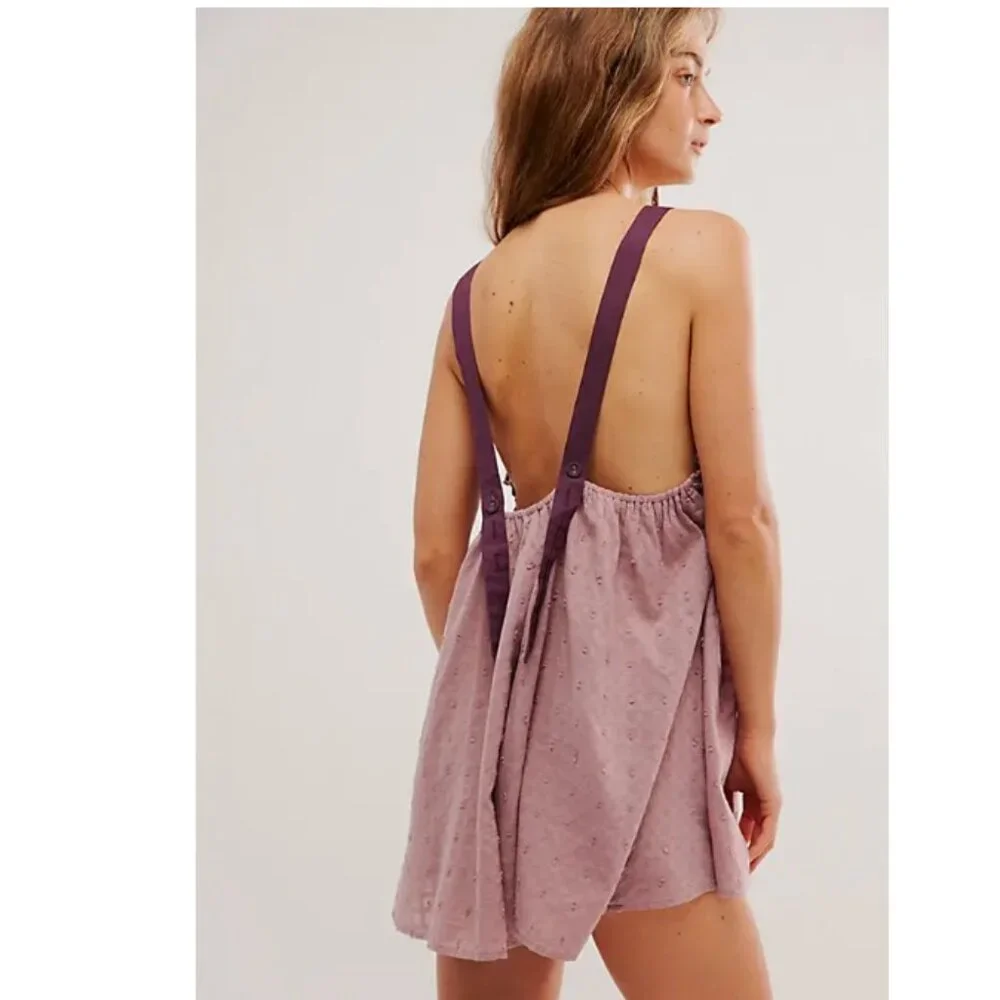 Free People Back to Love Romper Woodrose Combo sz XL - Picture 2 of 7